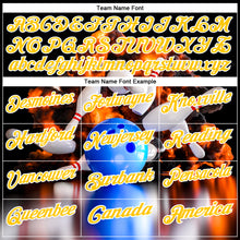 Laden Sie das Bild in den Galerie-Viewer, Custom Black Yellow-White 3D Bowling Burning Flame Performance Polo Shirt