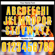 Laden Sie das Bild in den Galerie-Viewer, Custom Black Yellow-White 3D Bowling Burning Flame Performance Polo Shirt