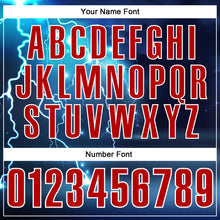 Загрузить изображение в средство просмотра галереи, Custom Navy Red-White 3D Bowling Lightning Performance Polo Shirt