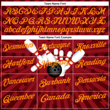 Load image into Gallery viewer, Custom Crimson Bay Orange 3D Bowling Star Performance Polo Shirt