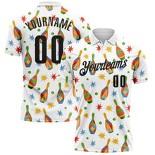 Загрузить изображение в средство просмотра галереи, Custom White Black 3D Bowling Watercolor Performance Polo Shirt