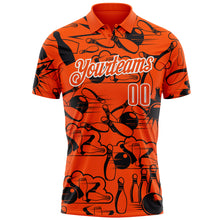 Charger l'image dans la galerie, Custom Orange White 3D Bowling Performance Polo Shirt