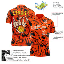 Charger l'image dans la galerie, Custom Orange White 3D Bowling Performance Polo Shirt