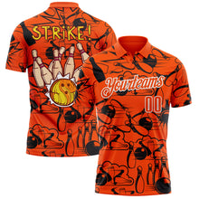 Charger l'image dans la galerie, Custom Orange White 3D Bowling Performance Polo Shirt