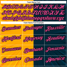 Laden Sie das Bild in den Galerie-Viewer, Custom Navy Pink Gold-Black 3D Bowling Performance Polo Shirt