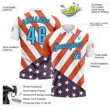 Charger l'image dans la galerie, Custom White Sky Blue-Black 3D Cornhole American Flag Performance Polo Shirt