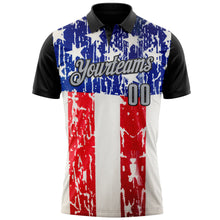 Charger l'image dans la galerie, Custom White Gray-Black 3D Cornhole American Flag Performance Polo Shirt
