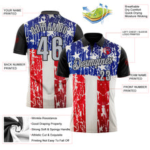 Charger l'image dans la galerie, Custom White Gray-Black 3D Cornhole American Flag Performance Polo Shirt