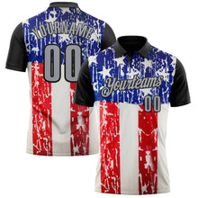 Charger l'image dans la galerie, Custom White Gray-Black 3D Cornhole American Flag Performance Polo Shirt
