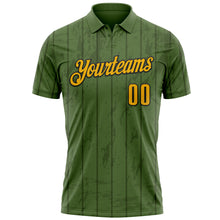 Charger l'image dans la galerie, Custom Green Gold-Black 3D Cornhole Performance Polo Shirt