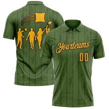 Charger l'image dans la galerie, Custom Green Gold-Black 3D Cornhole Performance Polo Shirt