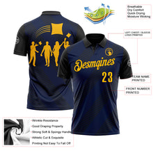 Load image into Gallery viewer, Custom Black Gold 3D Cornhole Performance Polo Shirt