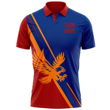 Laden Sie das Bild in den Galerie-Viewer, Custom Royal Red-Bay Orange 3D Pattern Design Animal Eagle Performance Polo Shirt