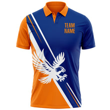 Laden Sie das Bild in den Galerie-Viewer, Custom Royal Bay Orange-White 3D Pattern Design Animal Eagle Performance Polo Shirt