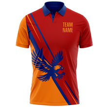 Laden Sie das Bild in den Galerie-Viewer, Custom Red Bay Orange-Royal 3D Pattern Design Animal Eagle Performance Polo Shirt