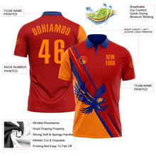 Laden Sie das Bild in den Galerie-Viewer, Custom Red Bay Orange-Royal 3D Pattern Design Animal Eagle Performance Polo Shirt