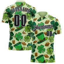 Загрузить изображение в средство просмотра галереи, Custom Green Black-Gray 3D St. Patrick's Day Shamrock Performance Polo Shirt