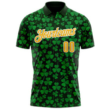 Загрузить изображение в средство просмотра галереи, Custom Green Gold-White 3D St. Patrick's Day Shamrock Performance Polo Shirt