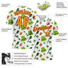 Загрузить изображение в средство просмотра галереи, Custom White Gold-Red 3D St. Patrick's Day Shamrock Performance Polo Shirt