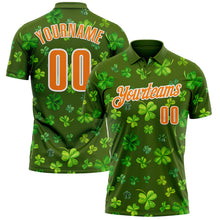 Загрузить изображение в средство просмотра галереи, Custom Green Bay Orange-White 3D St. Patrick's Day Shamrock Performance Polo Shirt