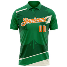 Загрузить изображение в средство просмотра галереи, Custom Green Bay Orange-White 3D St. Patrick's Day Shamrock Performance Polo Shirt