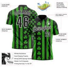 Загрузить изображение в средство просмотра галереи, Custom Black Green-White 3D St. Patrick's Day Shamrock Performance Polo Shirt