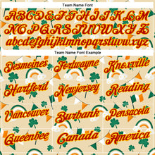 Laden Sie das Bild in den Galerie-Viewer, Custom Cream Red Green-Yellow 3D St. Patrick's Day Shamrock Performance Polo Shirt