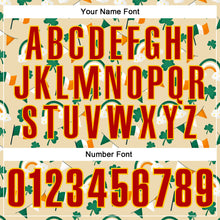 Laden Sie das Bild in den Galerie-Viewer, Custom Cream Red Green-Yellow 3D St. Patrick's Day Shamrock Performance Polo Shirt