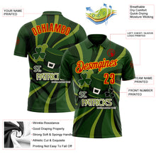 Загрузить изображение в средство просмотра галереи, Custom Green Red-Yellow 3D St. Patrick's Day Shamrock Performance Polo Shirt