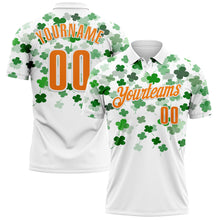 Загрузить изображение в средство просмотра галереи, Custom White Bay Orange-Yellow 3D St. Patrick's Day Shamrock Performance Polo Shirt