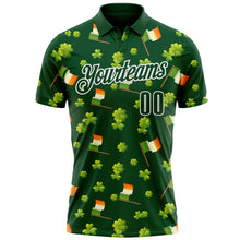 Загрузить изображение в средство просмотра галереи, Custom Green White 3D St. Patrick's Day Shamrock Performance Polo Shirt