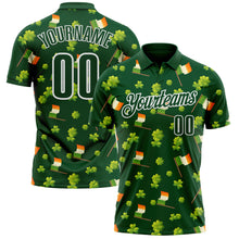 Загрузить изображение в средство просмотра галереи, Custom Green White 3D St. Patrick's Day Shamrock Performance Polo Shirt