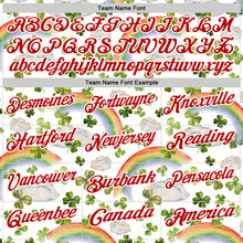 Laden Sie das Bild in den Galerie-Viewer, Custom White Red 3D St. Patrick's Day Shamrock Performance Polo Shirt