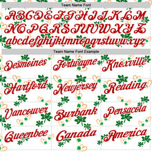 Laden Sie das Bild in den Galerie-Viewer, Custom White Red 3D St. Patrick's Day Shamrock Performance Polo Shirt