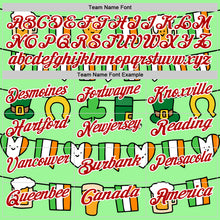 Laden Sie das Bild in den Galerie-Viewer, Custom Pea Green Red-White 3D St. Patrick's Day Shamrock Performance Polo Shirt