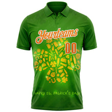 Загрузить изображение в средство просмотра галереи, Custom Green Bay Orange-White 3D St. Patrick's Day Shamrock Performance Polo Shirt