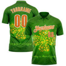 Загрузить изображение в средство просмотра галереи, Custom Green Bay Orange-White 3D St. Patrick's Day Shamrock Performance Polo Shirt