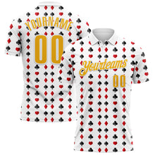Charger l'image dans la galerie, Custom White Gold 3D Gambling Poker Performance Polo Shirt