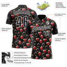 Laden Sie das Bild in den Galerie-Viewer, Custom Black White 3D Gambling Poker Performance Polo Shirt
