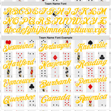 Laden Sie das Bild in den Galerie-Viewer, Custom White Yellow 3D Gambling Poker Performance Polo Shirt