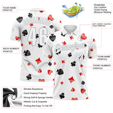 Laden Sie das Bild in den Galerie-Viewer, Custom White Gray 3D Gambling Poker Performance Polo Shirt