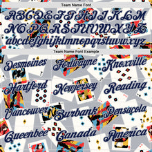 Загрузить изображение в средство просмотра галереи, Custom Gray Navy 3D Gambling Poker Performance Polo Shirt
