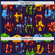 Laden Sie das Bild in den Galerie-Viewer, Custom Navy Red 3D Gambling Dice Performance Polo Shirt