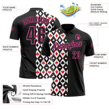 Laden Sie das Bild in den Galerie-Viewer, Custom Black Pink 3D Gambling Poker Performance Polo Shirt