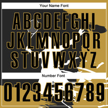 Charger l'image dans la galerie, Custom Black Old Gold-White 3D Tennis Performance Polo Shirt