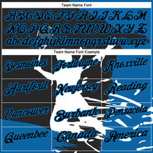 Charger l'image dans la galerie, Custom Black Blue-White 3D Tennis Performance Polo Shirt