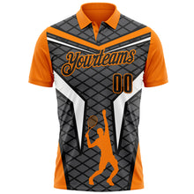 Charger l'image dans la galerie, Custom Steel Gray Black-Bay Orange 3D Tennis Performance Polo Shirt