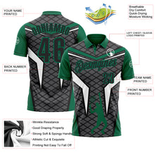 Charger l'image dans la galerie, Custom Steel Gray Black-Kelly Green 3D Tennis Performance Polo Shirt