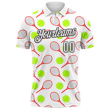 Загрузить изображение в средство просмотра галереи, Custom White Black 3D Tennis Performance Polo Shirt