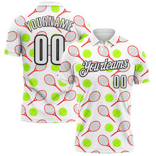 Загрузить изображение в средство просмотра галереи, Custom White Black 3D Tennis Performance Polo Shirt